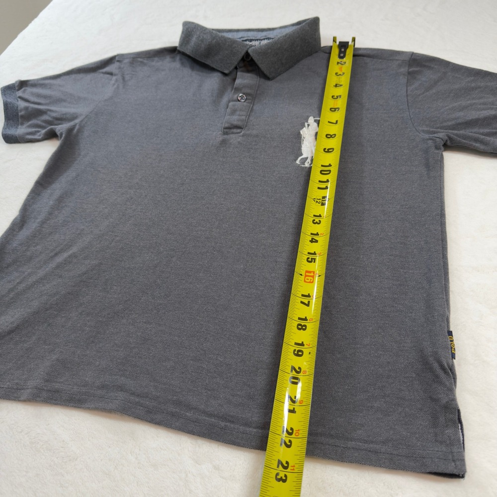 Polo Ralph Lauren Big Pony Polo Mens Medium Grey Good Custom Slim Fit Cotton - Picture 9 of 10